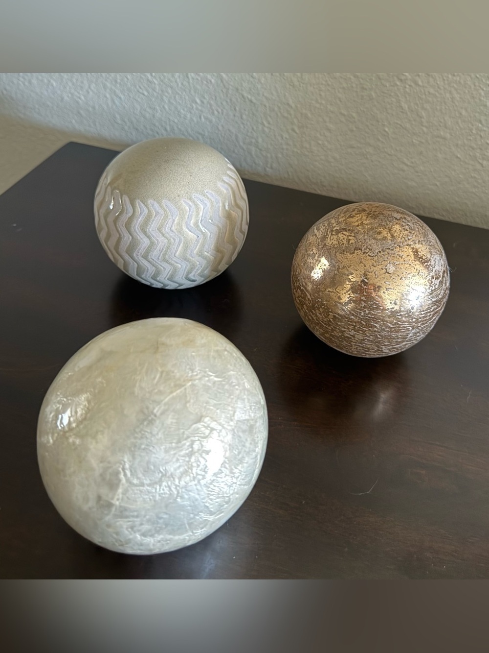 Pier 1 Decorative Orbs Set of 3 | 4” Spheres Home Decor - Picture 2 of 5